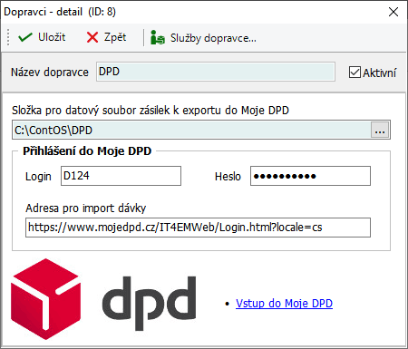 Obr. 3 - Detail číselníku pro DPD.