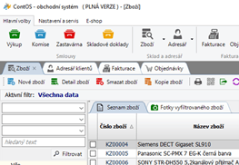 Modul Zboží - přehled a detail karty zboží.