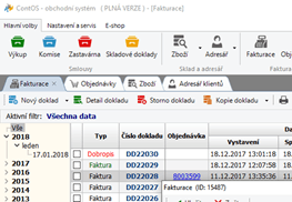 Modul Fakturace - přehled a detail daňových dokladů, faktur a dobropisů