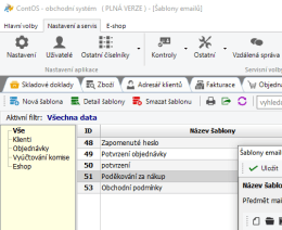 Šablony e-mailů a HTML editor